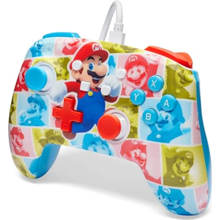 PowerA Verbesserter kabelgebundener Controller für Nintendo Switch - Mario-Heldenrolle, Gamepad, 3.5mm-Audiobuchse, programmierbare Tasten, offiziell lizenziert – Bild 4