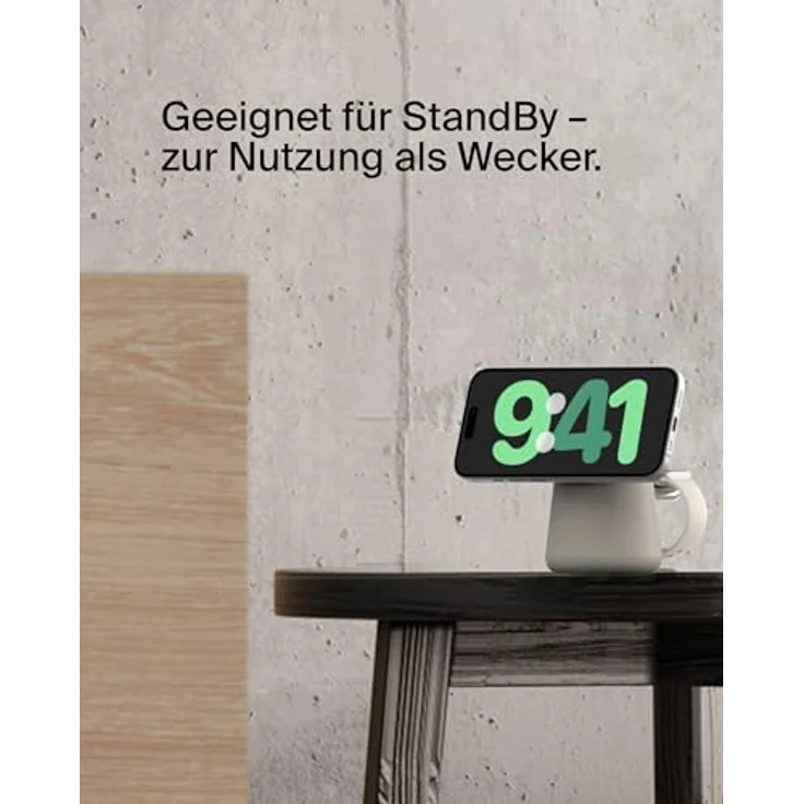 Belkin BoostCharge Pro kabellose 2-in-1-Ladestation mit Qi2 (15 W), MagSafe für iPhone 16, 15, 14, 13, 12, Apple Watch, AirPods, inkl. Netzteil – Sandfarben – Bild 5