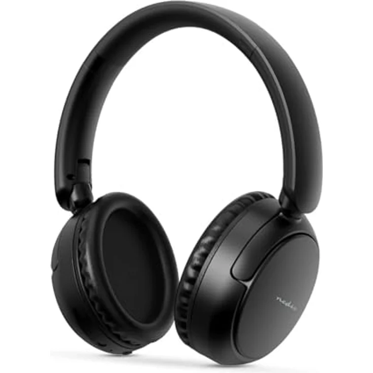 Nedis Drahtlose Over-Ear-Kopfhörer, max. Batteriespielzeit 12 Std, eingebautes Mikrofon, Stimmkontrolle, Lautstärkeregler, Schwarz – Bild 2