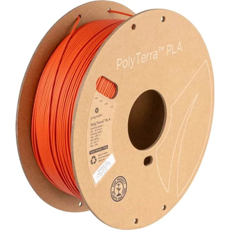 Polymaker PolyTerra PLA Muted Series, 3D-Druckmaterial, 1.75mm, 1kg, rot, bioplastisch und nachhaltig – Bild 1