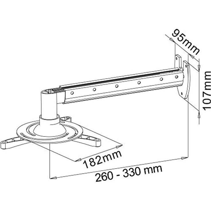My Wall H16-5L, 20 Jahre , Wandhalterung Beamer (Belastbarkeit 35 cm, Deckenabstand 260-335mm) silber – Bild 4