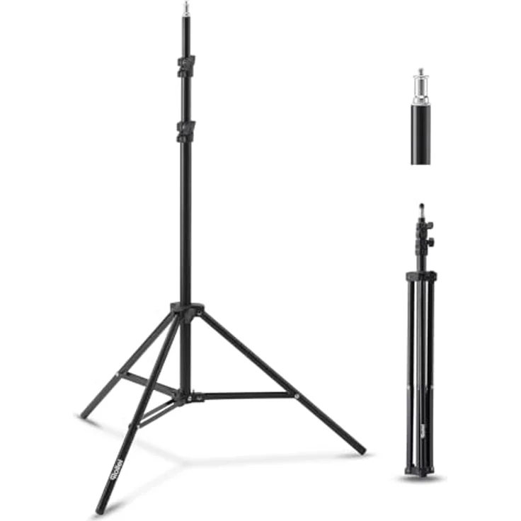 Rollei Lampenstativ 200 cm, verstellbar von 88 bis 200 cm mit Luftfederungssystem und Spigot-Anschluss – Bild 2