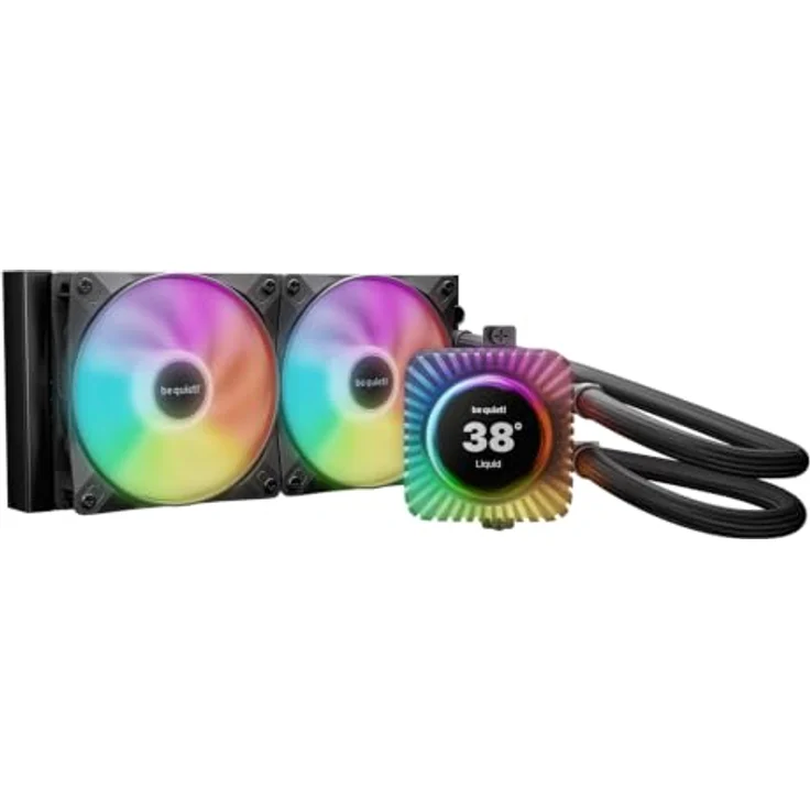 be quiet! Light Loop IO LCD 240mm Black CPU-Wasserkühler mit 2x PWM-Lüftern, RGB-IPS-LCD und optimierter Kühlleistung – Bild 1