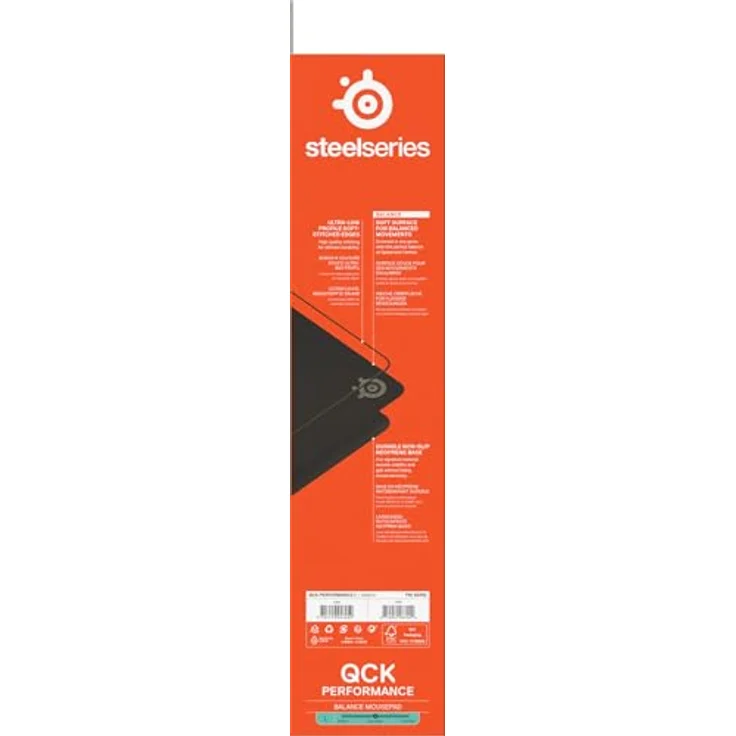 SteelSeries QcK Performance Balance L Mauspad - Gaming-Mauspad, rutschfeste Unterseite, 490 x 420 mm, schwarz – Bild 14