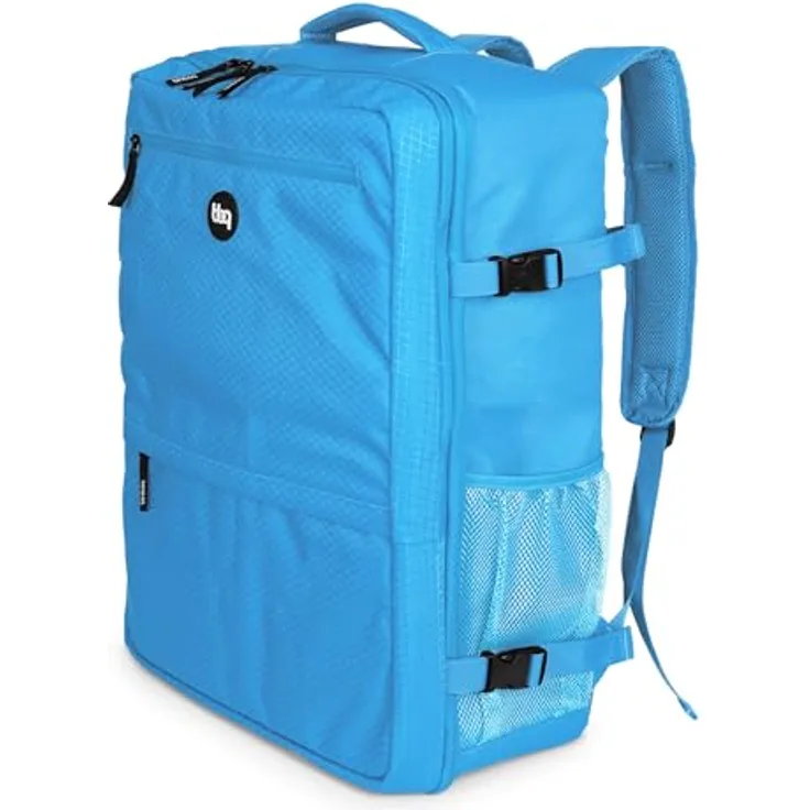 Hauptstadtkoffer blnbag M6 - Bordgepäck-Rucksack 55x40x20 cm Travel Backpack Laptop-Fach, Flugzeug Reiserucksack robust, Cabin Bag max. 44 L, Iceblue
