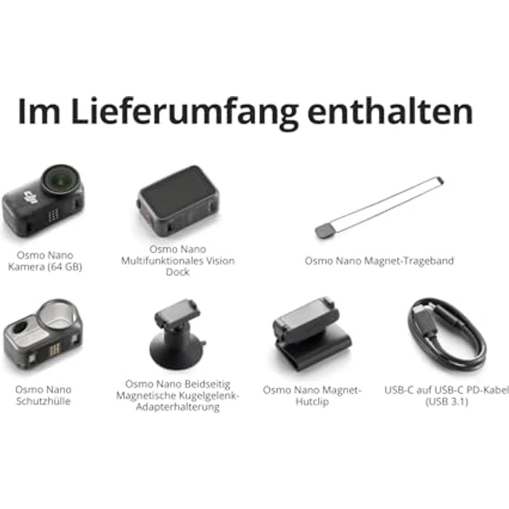 DJI Osmo Nano Standard Combo, Tragbare 4K Actioncam mit 64GB Speicher, 143° Ultraweitwinkel, 200 Minuten Akkulaufzeit, Magnet-Design – Bild 9