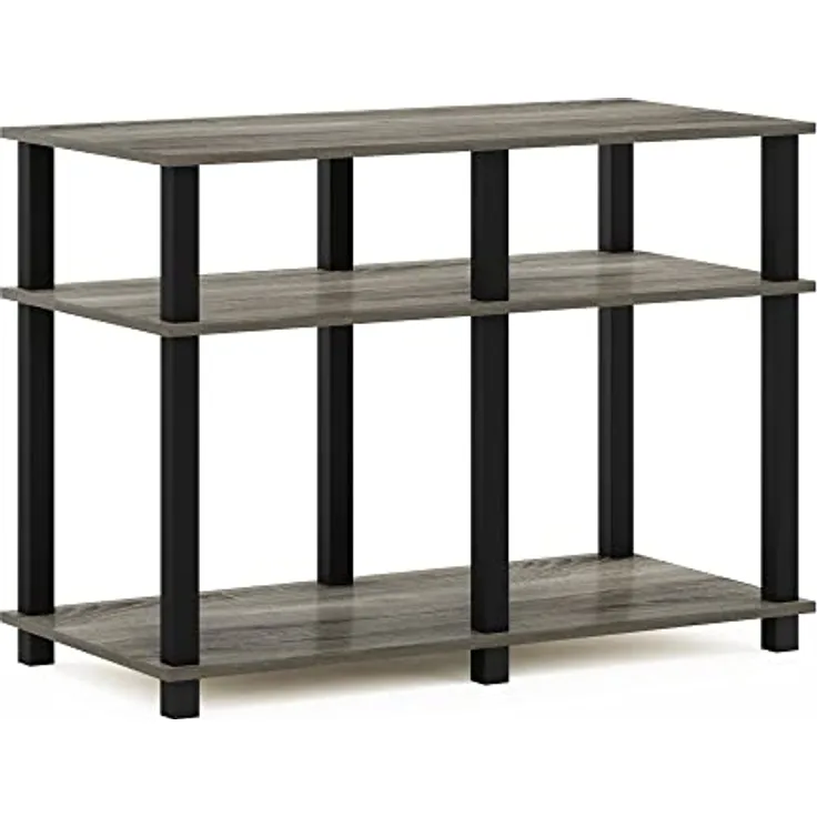 Furinno Romain Turn-N-Tube TV-Ständer für Fernseher Zoll, Holz, French Oak/Black, 40-Inch