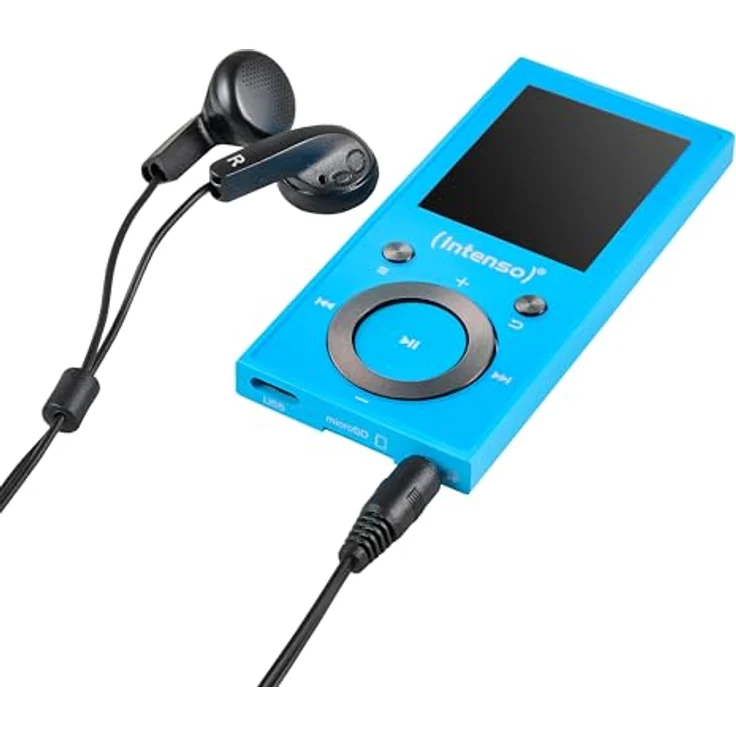 Intenso Video Scooter BT MP3 Player, Bluetooth 5.0, 1,8 Zoll Farbdisplay, 64 GB microSD, bis 18h Akku, inklusive Kopfhörer, blau – Bild 1