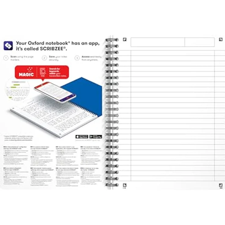 OXFORD Collegeblock Spiralbuch Oxford Smart Black, hochwertiges Büromaterial mit 5% Deckung – Bild 6