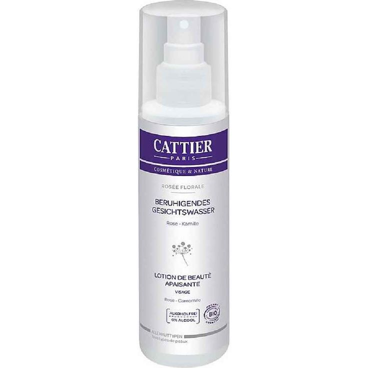 Cattier Rosée Beruhigendes Gesichtswasser 200ml – beruhigend, alkoholfrei, vegan, parfümfrei, Naturkosmetik mit Rose & Kamille