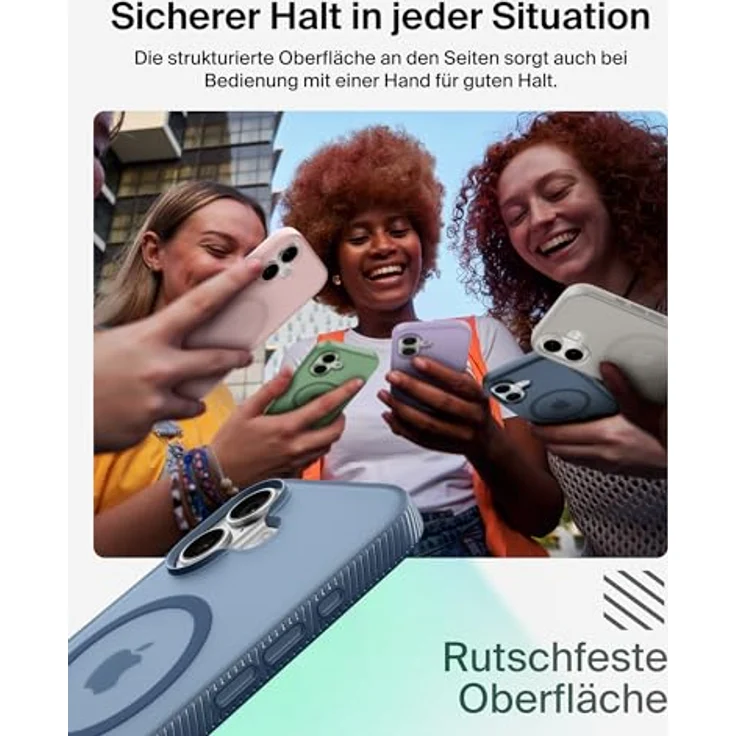 Belkin Grip Magn. Schutzhülle für iPhone 17, dunkelblau, Stossschutz bis 2m, strukturierte Oberfläche, integrierte Kamerasteuerung – Bild 4