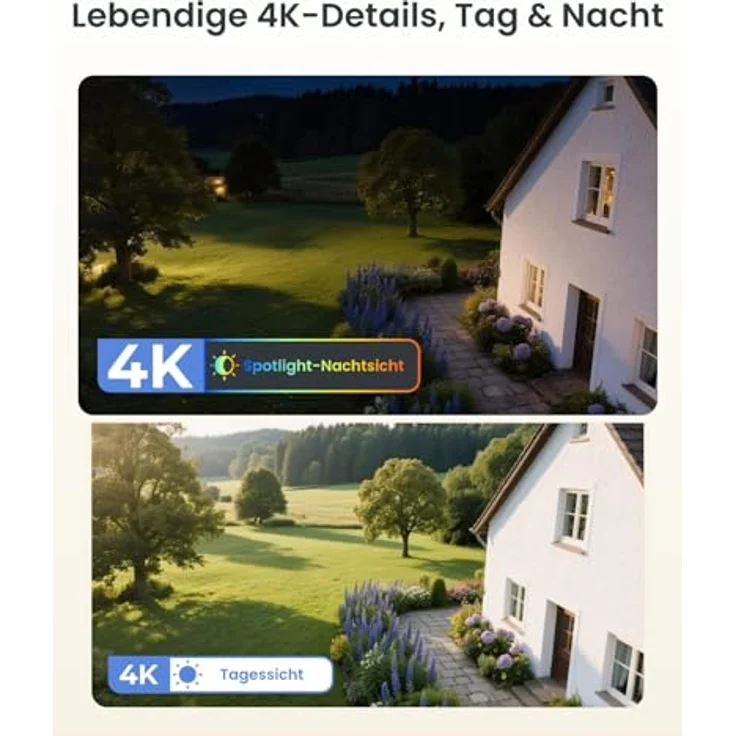 Reolink Argus PT Ultra, 4K Überwachungskamera Aussen Solar, 360°/140° Schwenk-/Neige, Auto-Tracking, WLAN Kamera Outdoor mit Farbnachtsicht, 2,4/5GHz WiFi, KI-Erkennung, Schwarz + Solarpanel – Bild 2