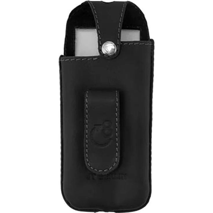 JT Berlin Turnline Ledertasche für das CAT B40 Gürtel-Tasche [Telefontasche aus Echtleder, 8-Stufen drehbarer Gürtelclip, Handmade in Europe] - schwarz – Bild 2