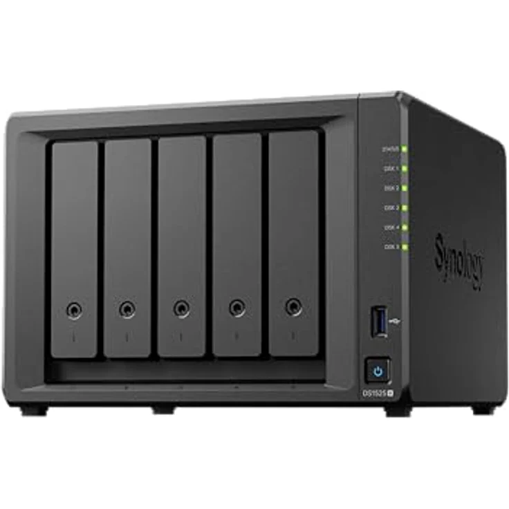 Synology Diskstation NAS DS1525+, 5-Bay Netzwerkspeicher mit erweiterbarem RAM und hoher Datensicherheit – Bild 1