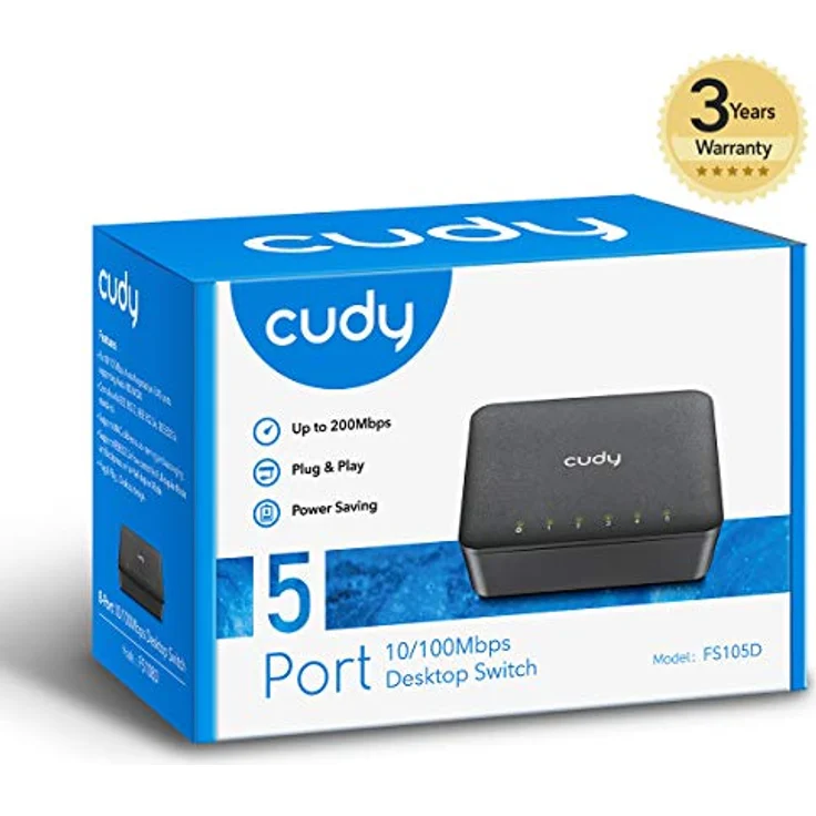 Cudy FS105D 5-Port 10/100Mbit/s Desktop Switch – Bild 6