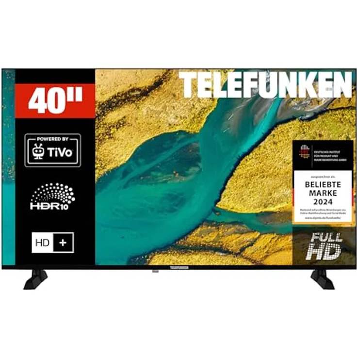 TELEFUNKEN XF40TP900S, 40 Zoll Smart TV Powered by TiVo, Full HD, HDR, Triple-Tuner, 6 Monate HD+ inkl.