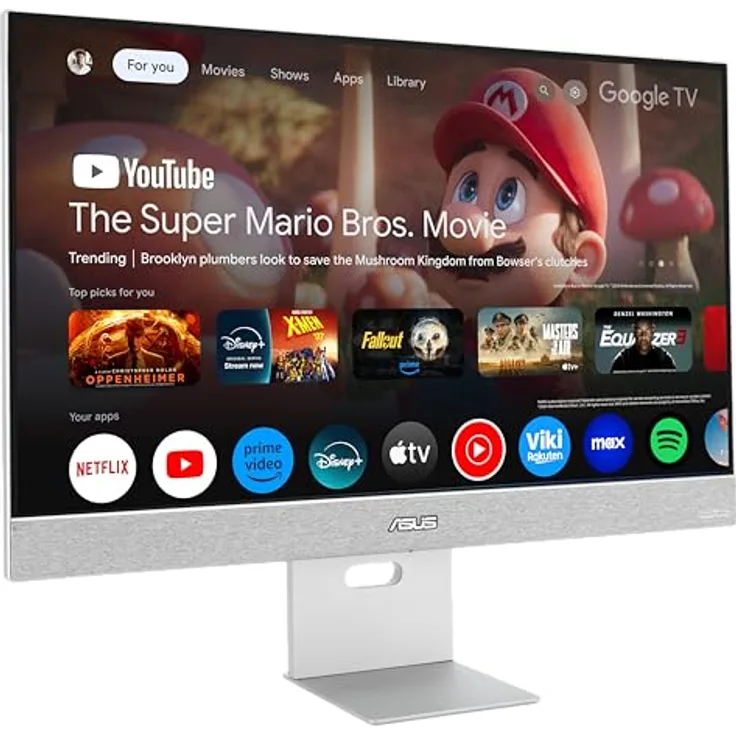 ASUS ZenScreen Smart MS27UC 27-Zoll Monitor, UHD (3840 x 2160) IPS-Panel, Google TV, Harman Kardon-Lautsprecher, USB Typ-C (90 W PD), HDMI, DisplayPort, USB-Hub