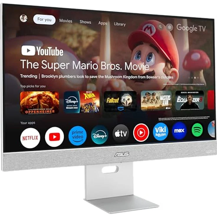 ASUS ZenScreen Smart MS27UC 27-Zoll Monitor, UHD (3840 x 2160) IPS-Panel, Google TV, Harman Kardon-Lautsprecher, USB Typ-C (90 W PD), HDMI, DisplayPort, USB-Hub – Bild 1