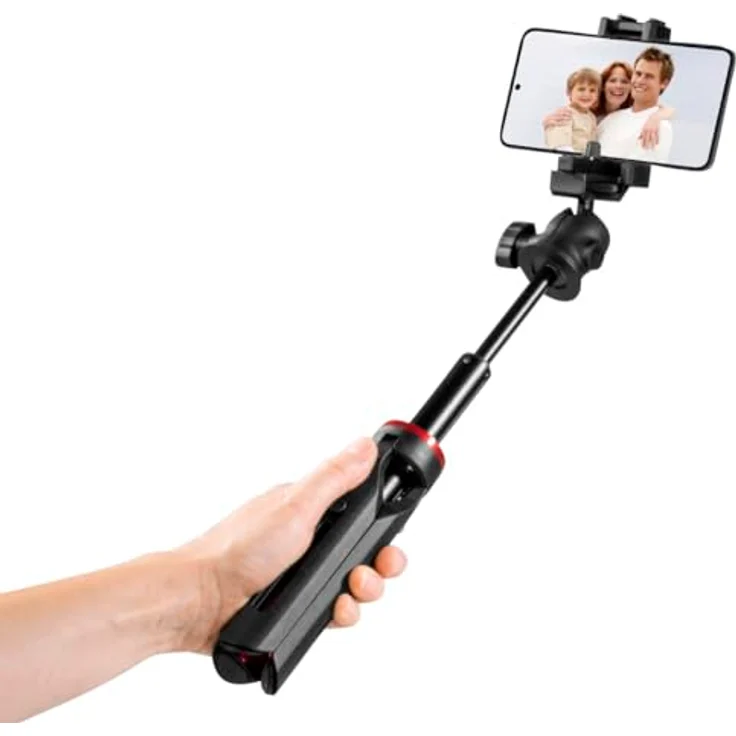Hama Solid 80 Ball Stativ, höhenverstellbar mit Bluetooth-Auslöser, kompakt, Schwarz – Bild 5