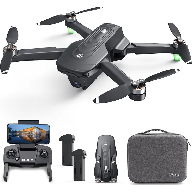 Holy Stone HS175D, Faltbare GPS Drohne mit 4K Kamera, 46 Min. Flugzeit, Schwarz, Follow-Me, Bürstenloser Motor