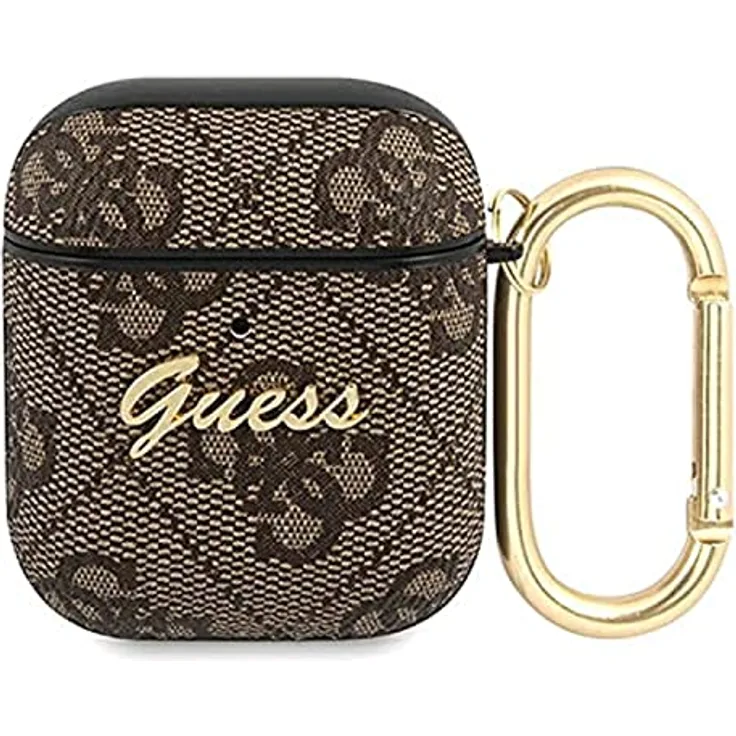 CG MOBILE Guess GUA24GSMW Hülle für AirPods braun 4G Script Metal Collection