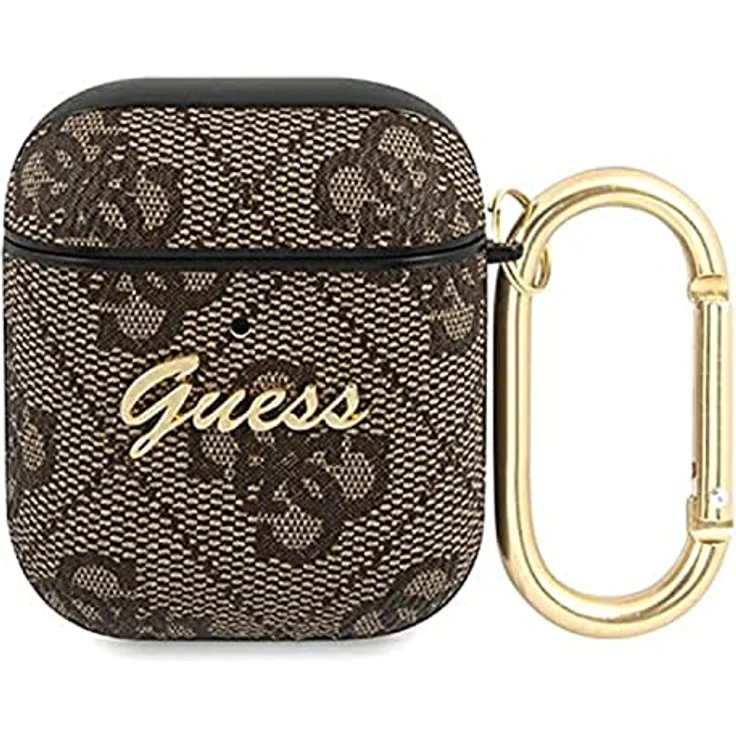 CG MOBILE Guess GUA24GSMW Hülle für AirPods braun 4G Script Metal Collection – Bild 1
