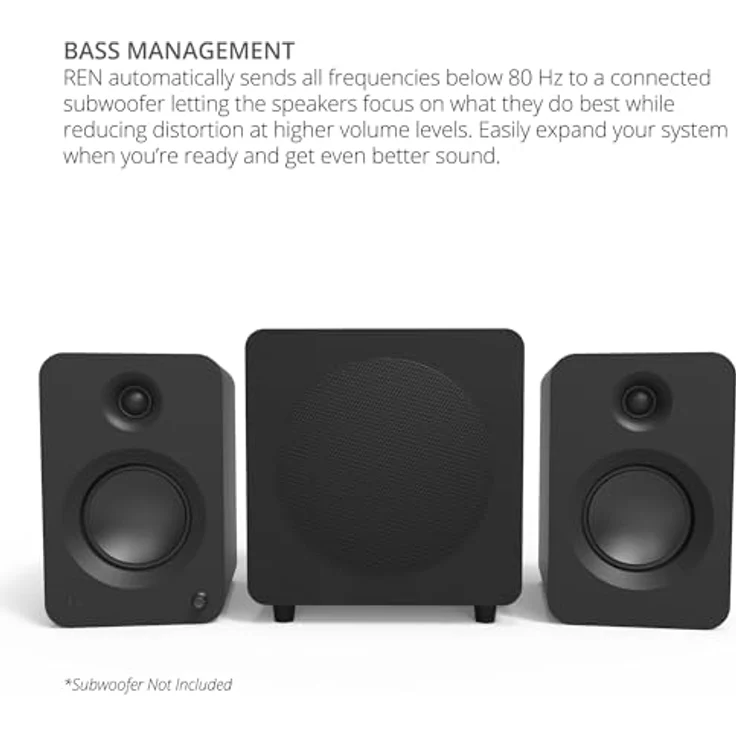 Kanto Ren 200W Powered Speaker System with HDMI ARC Input for TV & Home Theater | USB-C and Bluetooth 5.3 | High/Low Pass Filter | Pair | Matte Grey – Bild 4