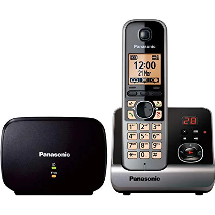 Panasonic KX-TG6761GB Schnurlostelefon mit DECT Repeater für verbesserte Reichweite, Telefonverstärker, schwarz – Bild 2