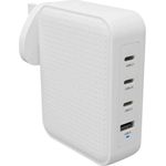 Targus 145W GaN Charger, USB Ladegerät mit 4 Anschlüssen, Weiss, unterstützt Quick Charge 3.0 und Power Delivery 3.1