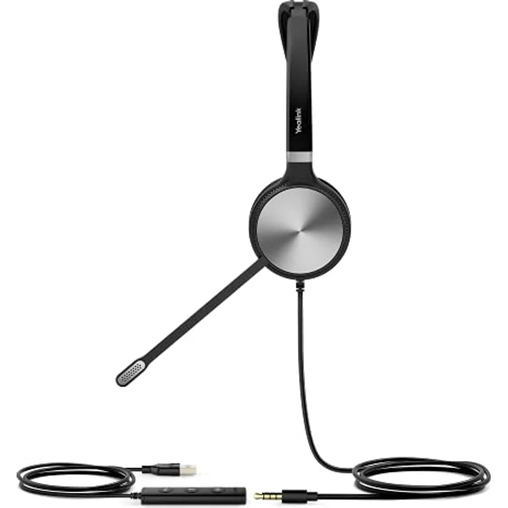 Yealink UH34 SE Mono UC USB-A Headset, Noise Cancelling Mikrofon, Plug-and-Play, gepolsterte Ohrpads, 330º Schwenkarm – Bild 3