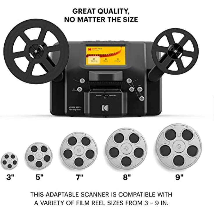 Kodak Reels Super 8 Films Digitizer Converter, 5-Zoll-HD-Bildschirm, digitale MP4-Videos, schwarz, bis 128 GB SD-Karte – Bild 4