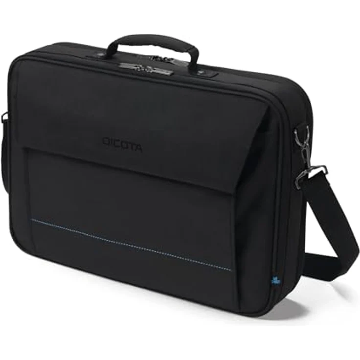 Dicota Sacoche Multi Plus TWO, Notebooktasche für Laptops bis 16 Zoll, leicht und umweltfreundlich aus 300D rPET Polyester, Schwarz – Bild 1