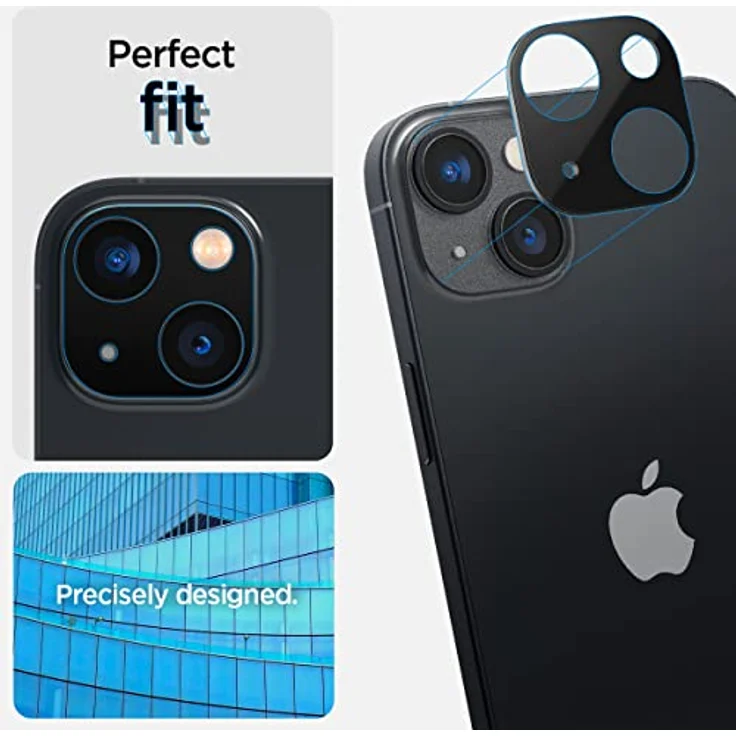 Spigen Glas.tR Optik Kameraschutz für iPhone 14 & 14 Plus, 2 Stück, Schwarz, Anti-Kratzer, 9H Härte Schutzfolie – Bild 4