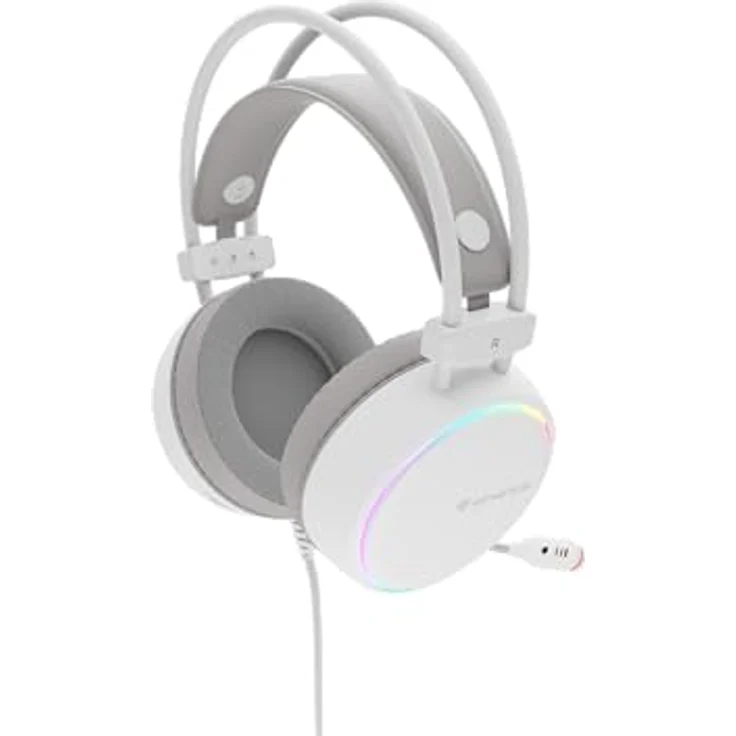 Genesis NEON 613, Kabelgebundenes Gaming Headset mit Mikrofon, Weiss, 50 mm Treiber, On-ear Steuerung, Multicolor Hintergrundbeleuchtung – Bild 3