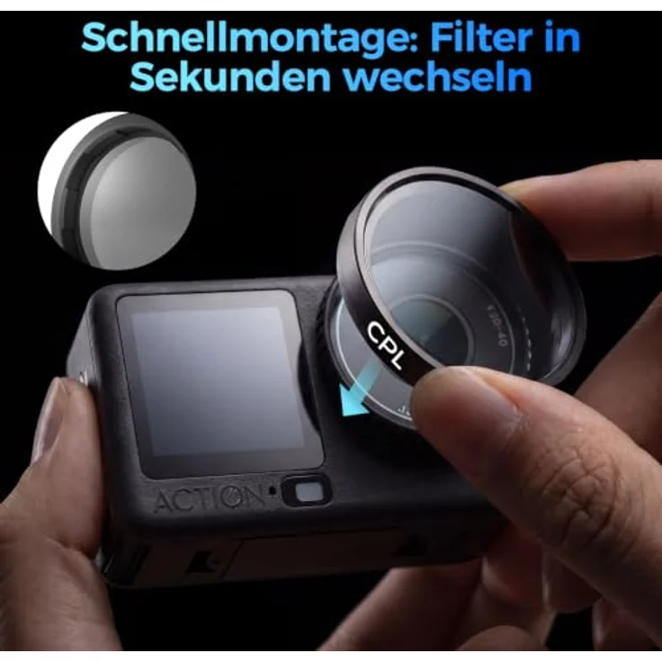 Rollei Filter-Set CPL & ND8 für DJI Osmo Action 6, Kamera-Filter mit optischem Glas und Schnellmontage – Bild 3