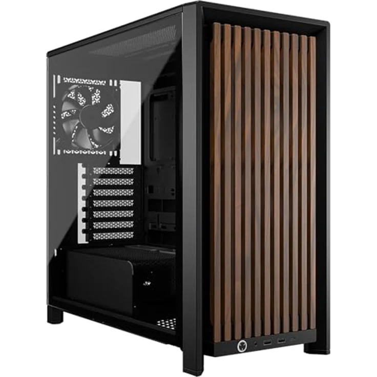 Corsair FRAME 4000D RS, Midi-Tower Gaming Gehäuse für E-ATX mit gehärtetem Glas-Seitenteil, Schwarz-Walnuss – Bild 1
