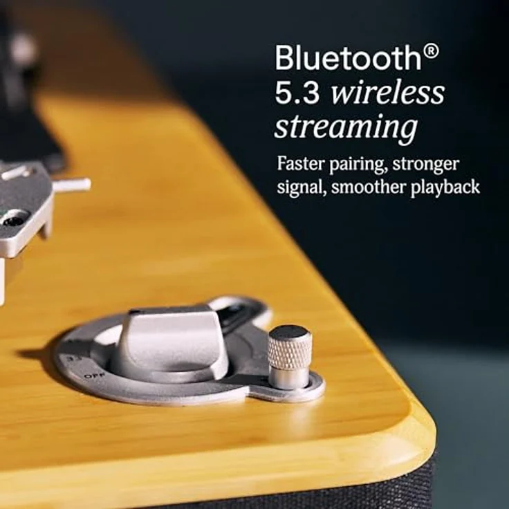 House of Marley Stir It Up Wireless 2, Bluetooth-Plattenspieler aus Bambus mit Audio-Technica Tonabnehmer, 33/45 U/min, integrierter Vorverstärker – Bild 5