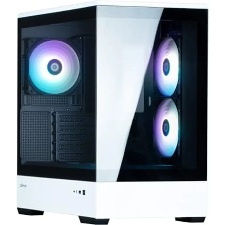 Zalman P30 BW, Mini Tower PC-Gehäuse mit gehärtetem Glas, 3 x 120mm ARGB-Lüftern, Schwarz/Weiß – Bild 4