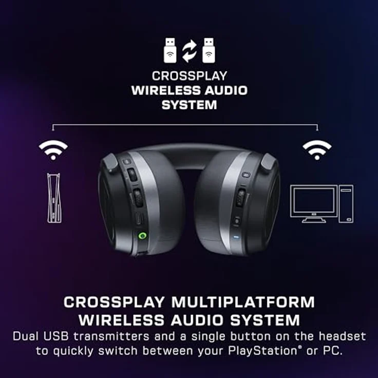 TURTLE BEACH Stealth 700 Gen 3 PS, kabelloses Over-ear Gaming-Headset mit 80 Stunden Akkulaufzeit und K.I.-Noise Reduction, schwarz – Bild 5