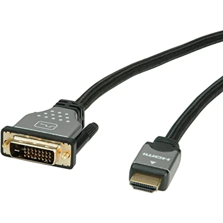 ROLINE DVI HDMI Kabel I Monitorkabel mit DVI D 24+1 Dual Link und HDMI Stecker I 4K Ultra HD I Schwarz-Silber, 5m – Bild 4