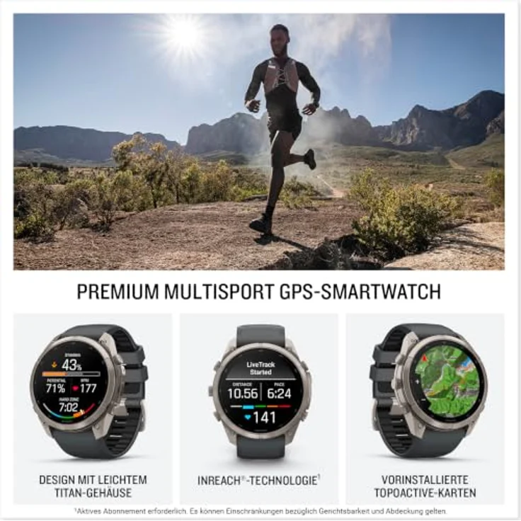 GARMIN FENIX 9 PRO - INREACH, 51 MM Titan Smartwatch mit Saphirglas, LTE-Konnektivität, Graphit/Schwarz – Bild 2
