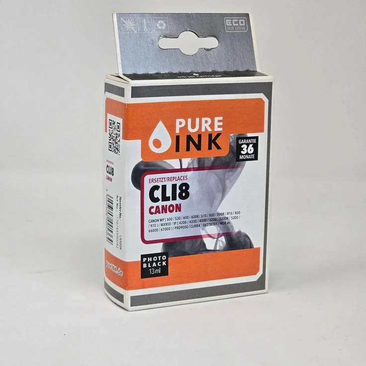 Pure Ink Tintenpatronen ersetzet Canon CLI-8 black/schwarz Tintenpatrone - Kompatibel mit Canon PIXMA Druckern
