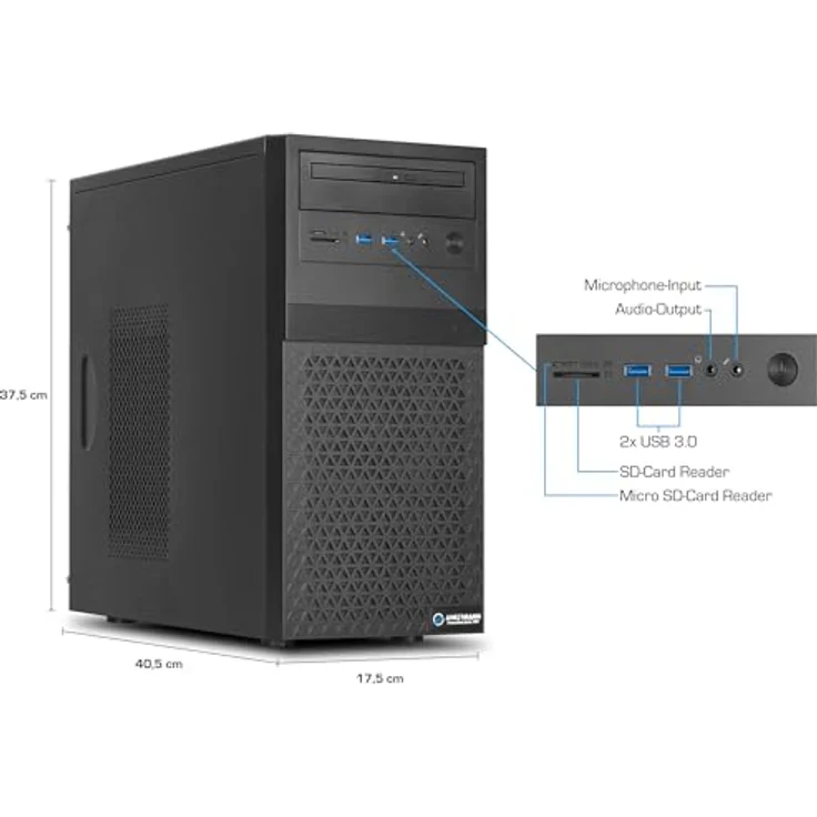Ankermann Business CAD Workstation, Intel Core i7-8700, Nvidia Quadro M4000 8GB, 32GB RAM, 1TB NVMe SSD, Windows 11, WLAN, Libre Office – Bild 3