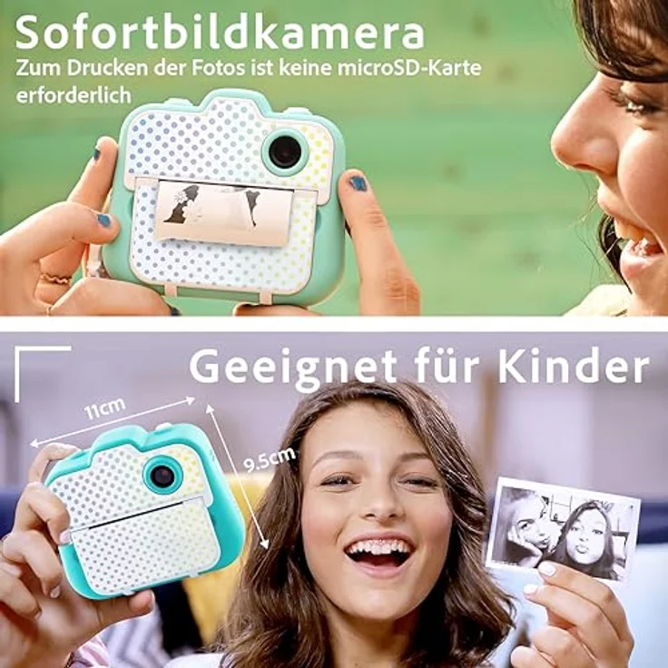 Canal Toys CLK 001 Sofortbildkamera für Kinder-Instant-Druck Creator mit LCD-Display-Kinderkamera und Fotodrucker in einem-Für Polaroid & Thermopapier, hellblau, Geeignet ab 6 Jahren – Bild 5