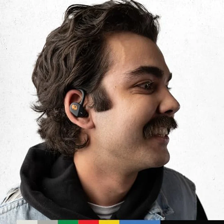 Skullcandy Push Play Active, Kabelloser In-Ear Kopfhörer mit 34 Std. Akkulaufzeit, Stay-Aware-Modus, Mikro - True Black/Orange – Bild 5