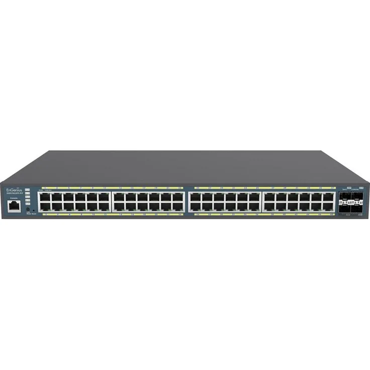 EnGenius EWS7952FP-FIT, PoE Gigabit Switch mit 52 Ports, 740 Watt PoE-Budget, Schwarz