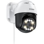 ZOSI 4K PoE Überwachungskamera Aussen, 8MP 355°/140° Dome Kamera, KI Personen-/Autoerkennung, Auto Tracking, Farbnachtsicht, Kompatibel NUR mit Unserem PoE-NVR, C296