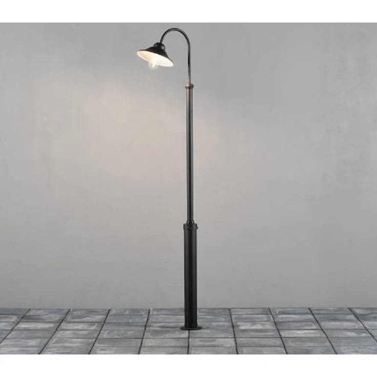 Konstsmide Vega 560-750 Standleuchte / B: 30cm T: 55cm H: 240cm / 1x60W / IP23 / lackiertes Aluminium / matt-schwarz – Bild 2