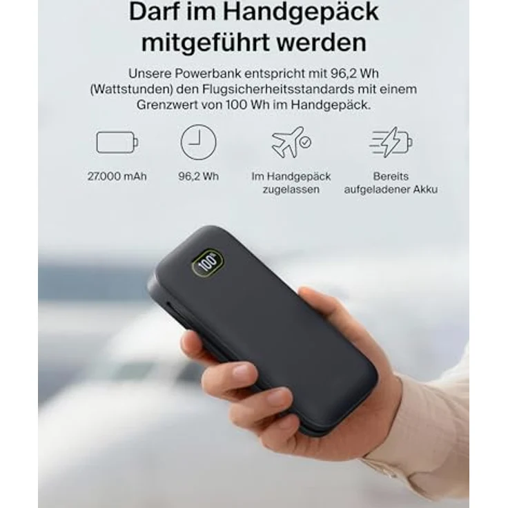 Belkin BOOST Charge Laptop Power Bank 27.000mAh, 240W, USB-C mit Kabel, für bis zu 3 Geräte, digitale Ladestatusanzeige, Handgepäck zugelassen – Bild 6