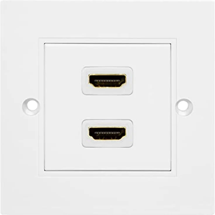 LogiLink AH0015 - 2-fach HDMI-Wansdose (HDMI Highspeed with Ethernet) für Auflösungen bis 4K/30 Hz, inkl. 18cm Adapterkabel, AH-0015, weiß, 2-Port – Bild 3